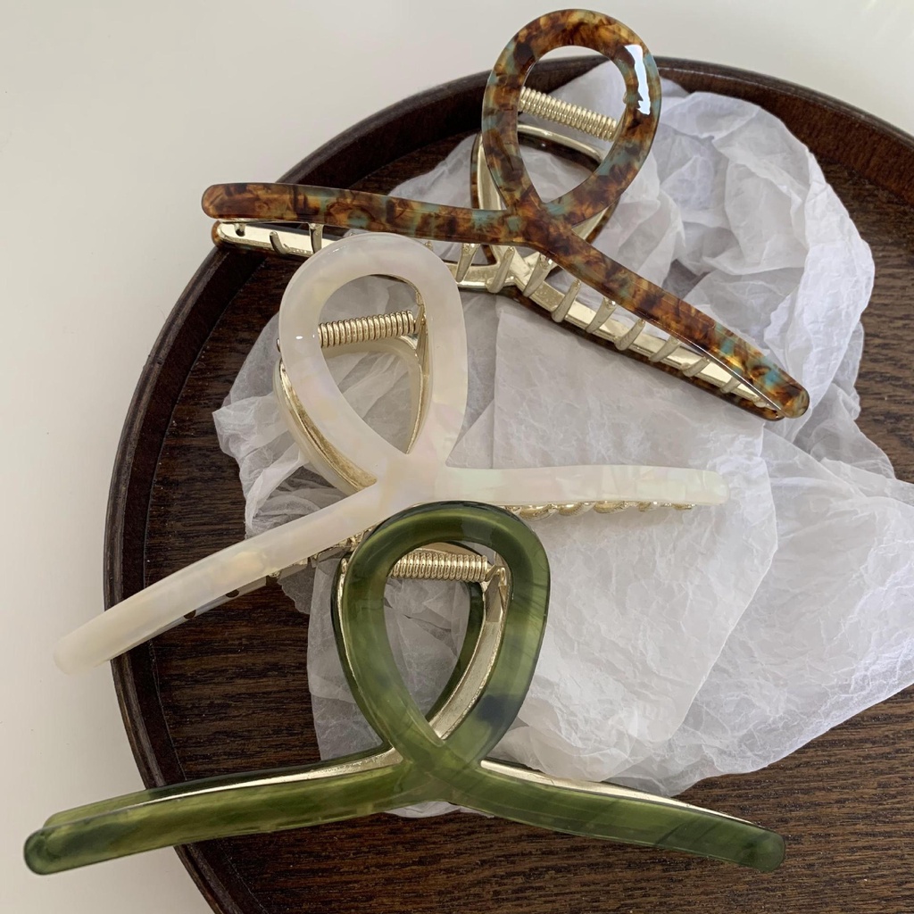 Kẹp Tóc Bằng Kim Loại Kích Thước 13cm Plus Phong Cách Hàn Quốc Cho Nữ