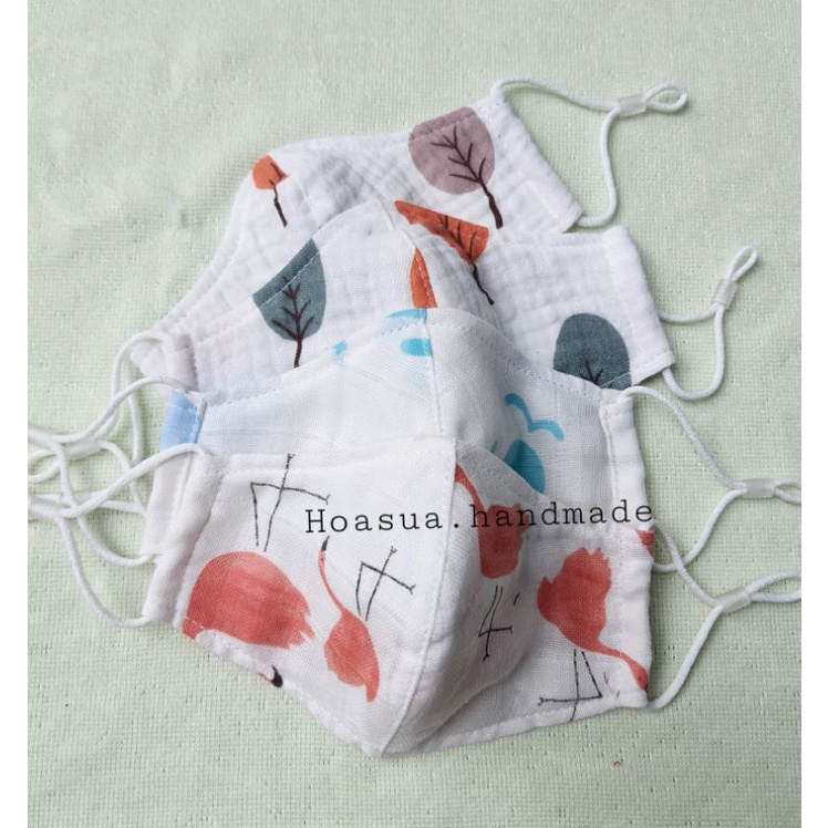 Khẩu trang vải xô nhăn Muslin cho bé