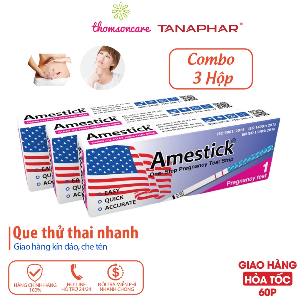 Que thử thai sớm Amestick - Test chính xác dễ sử dụng thử thai hai vạch