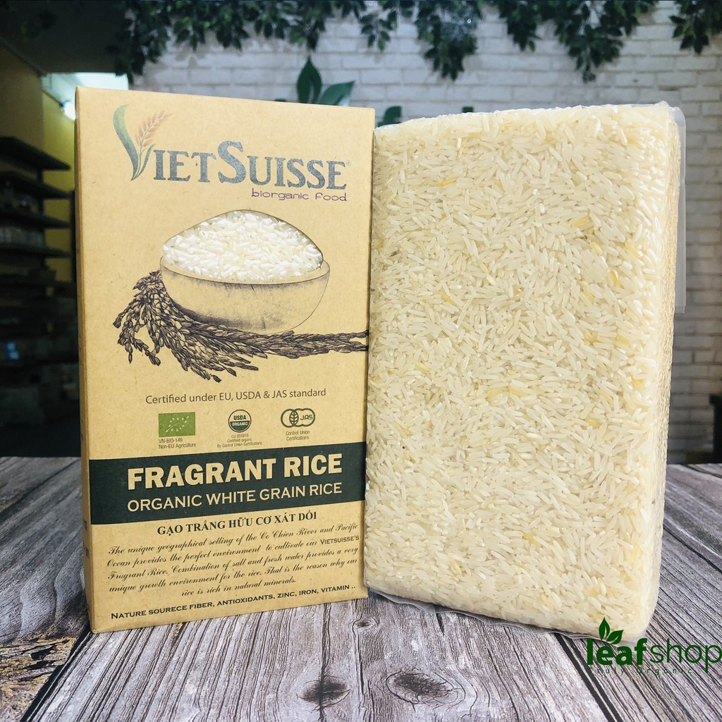 Gạo hữu cơ VietSuisse các loại-gạo tím, gạo lứt, gạo trắng xát dối và gạo trắng 1kg