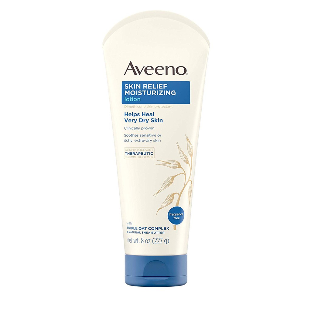 Kem Dưỡng Ẩm dành cho da Khô nhạy cảm Aveeno Skin Relief 24-Hour Moisturizing Lotion for Sensitive Skin 227g (Mỹ)