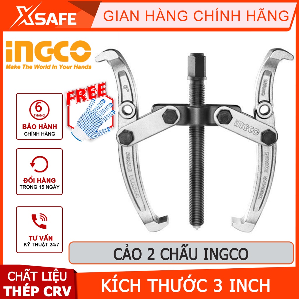 Cảo 2 chấu 3 inch INGCO HGP08023 Cảo thủy lực kích thước cảo 3&quot;, lực cảo tối đa 2000 kg, chất liệu thép Cr-V - [XSAFE]