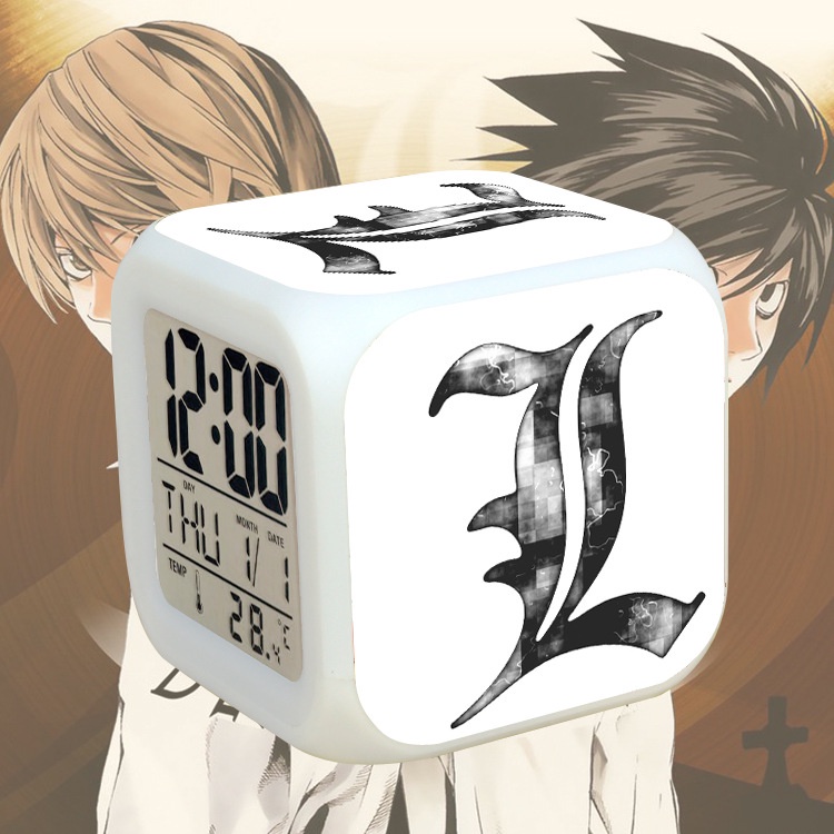 (nhiều mẫu) Đồng hồ báo thức để bàn IN HÌNH Death Note Cuốn sổ tử thần anime chibi tiện lợi đèn LED đổi màu