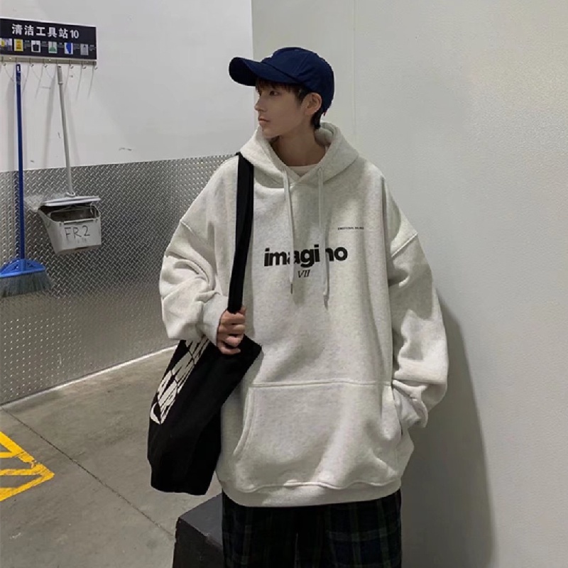 Áo hoodie Thể Thao Dáng Rộng In Chữ Phong Cách Hip Hop Đường Phố Hàn Quốc Thời Trang Mùa Đông Cho Nam [M-5XL]