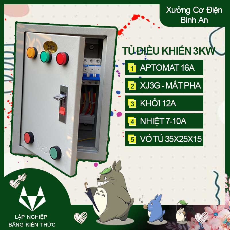 Tủ điều khiển bảo vệ động cơ 3 pha 3KW CHINT chống quá tải