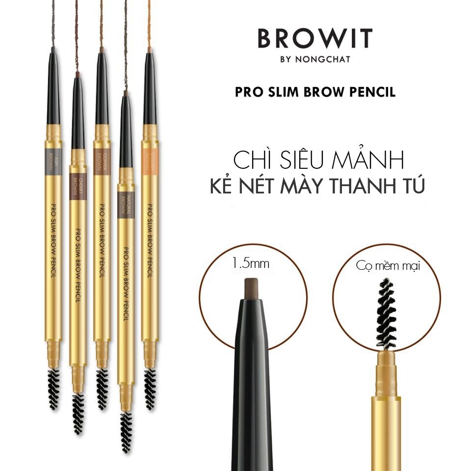 Chì Kẻ Mày Browit Pro Slim Brow Pencil Siêu Mảnh 0.06g