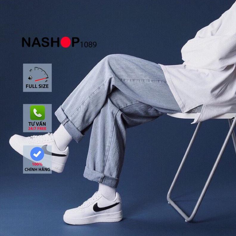 Quần jean bò baggy nam nữ ống suông rộng Unisex hàng Quảng Châu phong cách Hàn Quốc sành điệu style năm 2021 nashop 1089