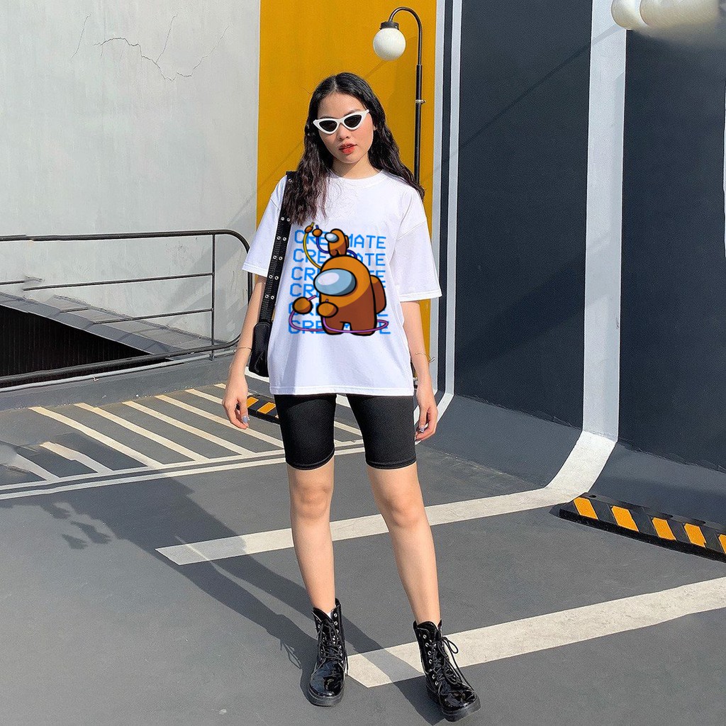 Áo thun tay lỡ unisex Nam Nữ in hình Among Us