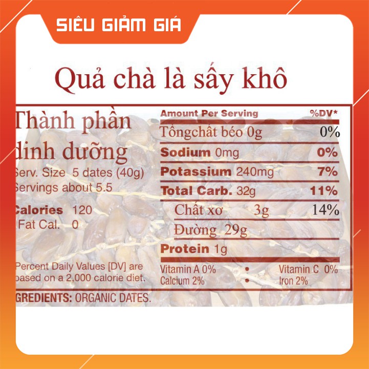 [nhập khẩu]   Chà Là Nguyên Cành Deglet Nour hộp 500 gram - Israel