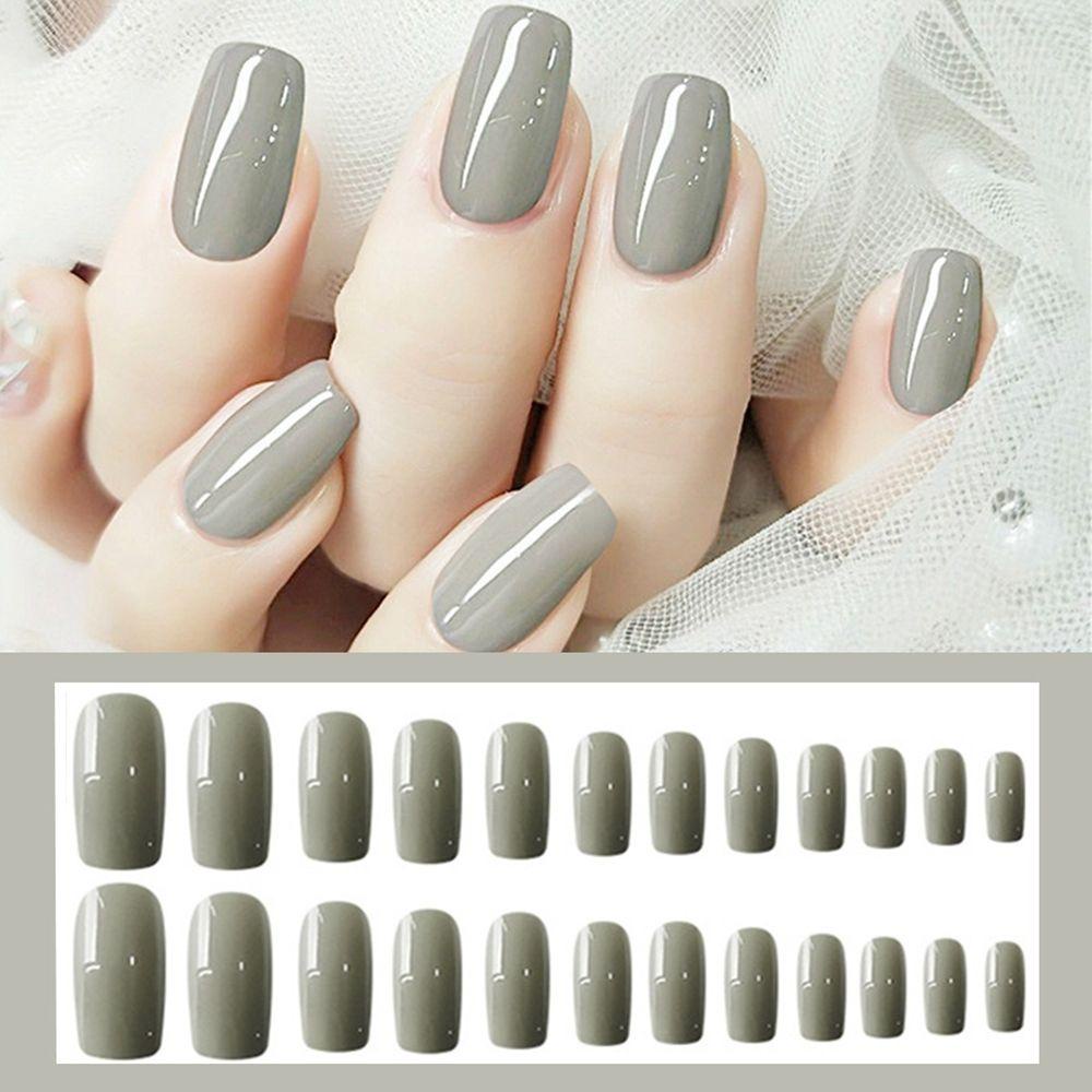 HS Hộp 24 Móng Tay Giả Đầu Vuông Trang Trí Nghệ Thuật