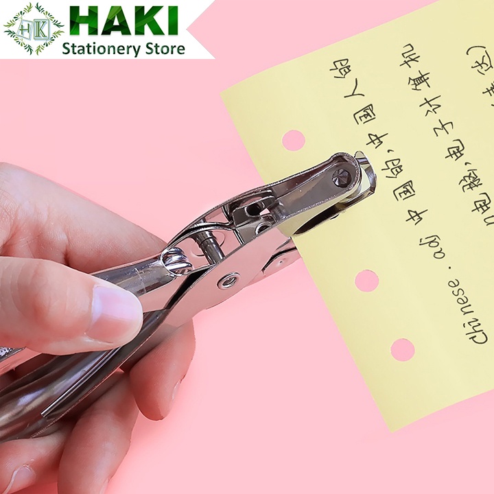 Kìm bấm lỗ giấy refill HAKI, dụng cụ bấm lỗ giấy đơn làm sổ còng sổ planner bullet journal tiện dụng