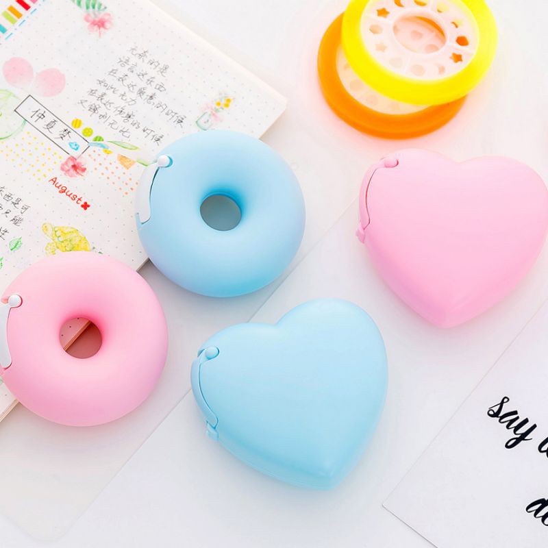 Dụng cụ cắt băng keo nhỏ hình bánh donut dễ thương