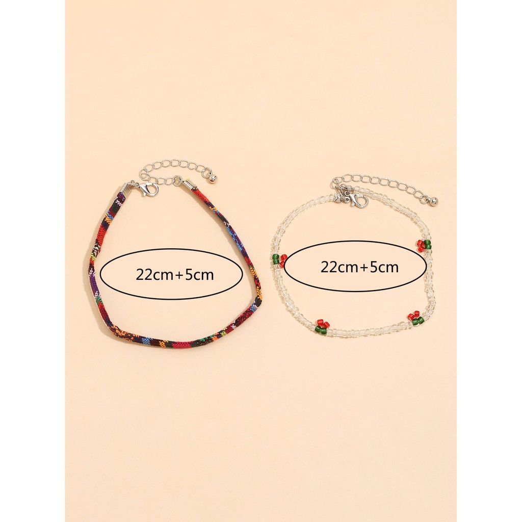 Vòng chân kết hạt ngọc trai vỏ sò nhiều màu thời trang cho nữ