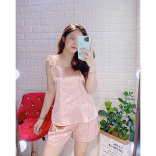 [HÀNG CAO CẤP 1 ĐỔI 1] - Set Pijama Lụa Tim Gấm Ba Lỗ  Cao Cấp - Mã L204