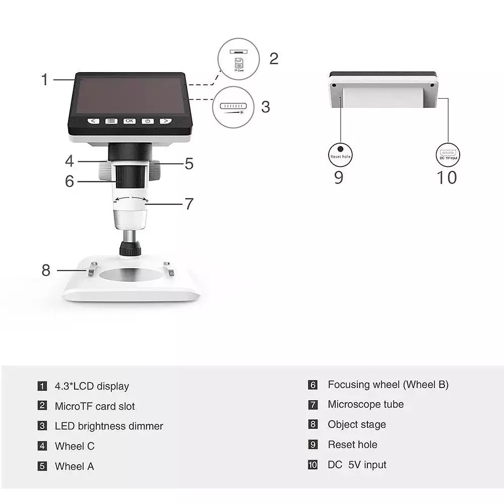USTOOL Kính hiển vi độ phân giải 1080P G700 màn hình kỹ thuật số LCD hiển thị sắc nét có thể quay video kích _123CLICKVN | BigBuy360 - bigbuy360.vn