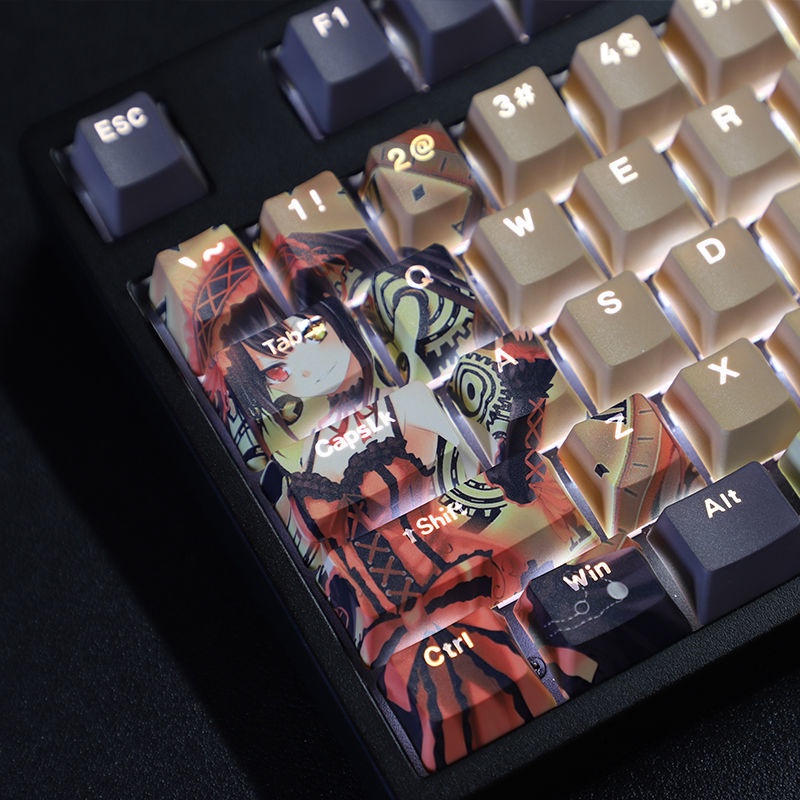 Tokisaki Kurumi Keycap Cherry Profile DATE A LIVE Theme Keycap Anime PBT Dye Thăng hoa Bàn phím cơ Truyền ánh sáng Keycap