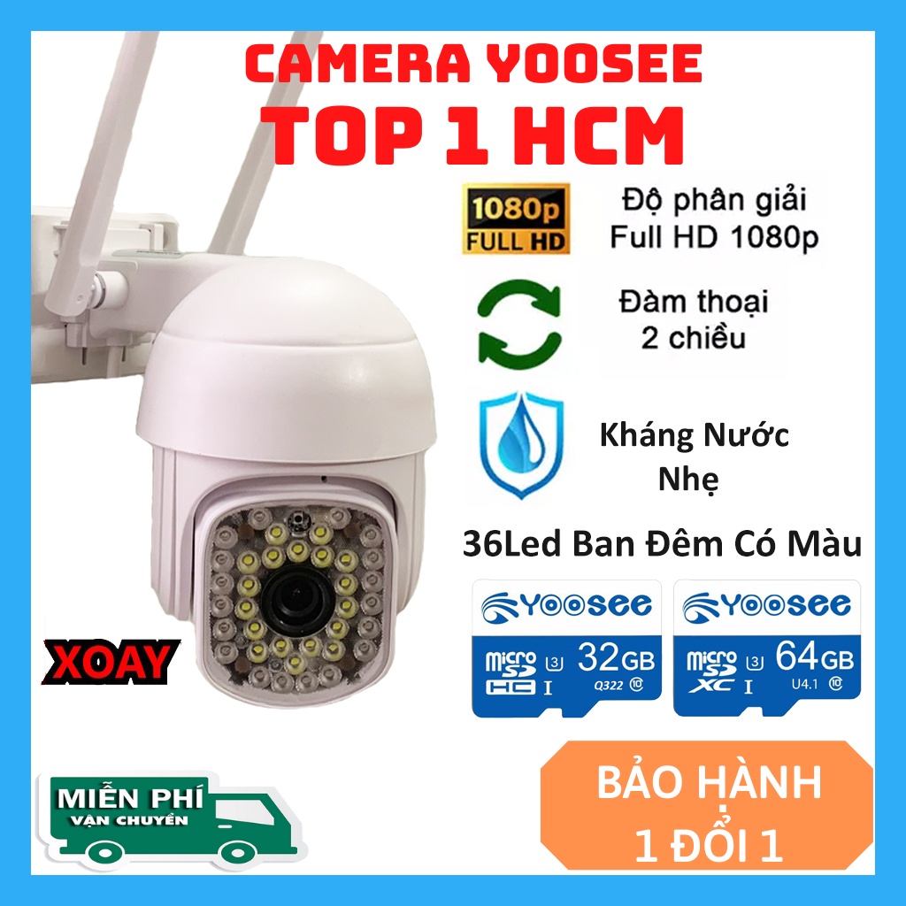 Camera Yoosee PTZ xoay 360, Full HD siêu nét kèm thẻ nhớ yoosee - Camera Yoosee 36 LED trong nhà xoay | BH 6 Tháng | BigBuy360 - bigbuy360.vn