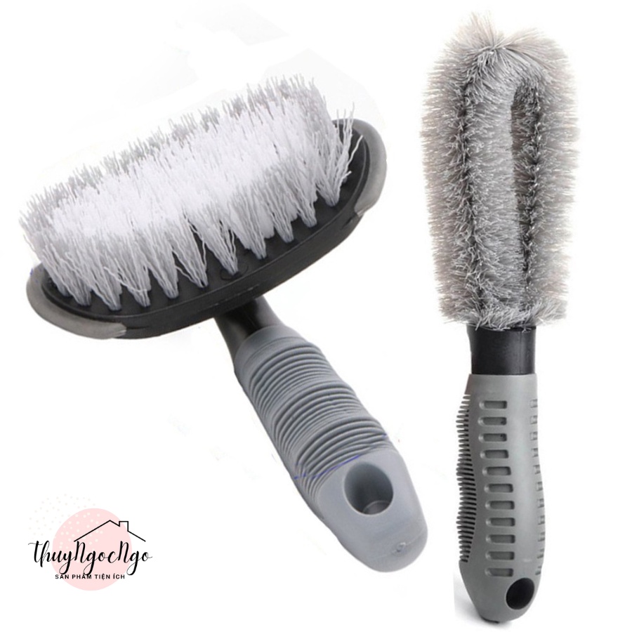 Combo Bộ Chổi Cọ Rửa Vành Lazang + Bàn Chải Vệ Sinh Bánh Xe Chuyên Nghiệp