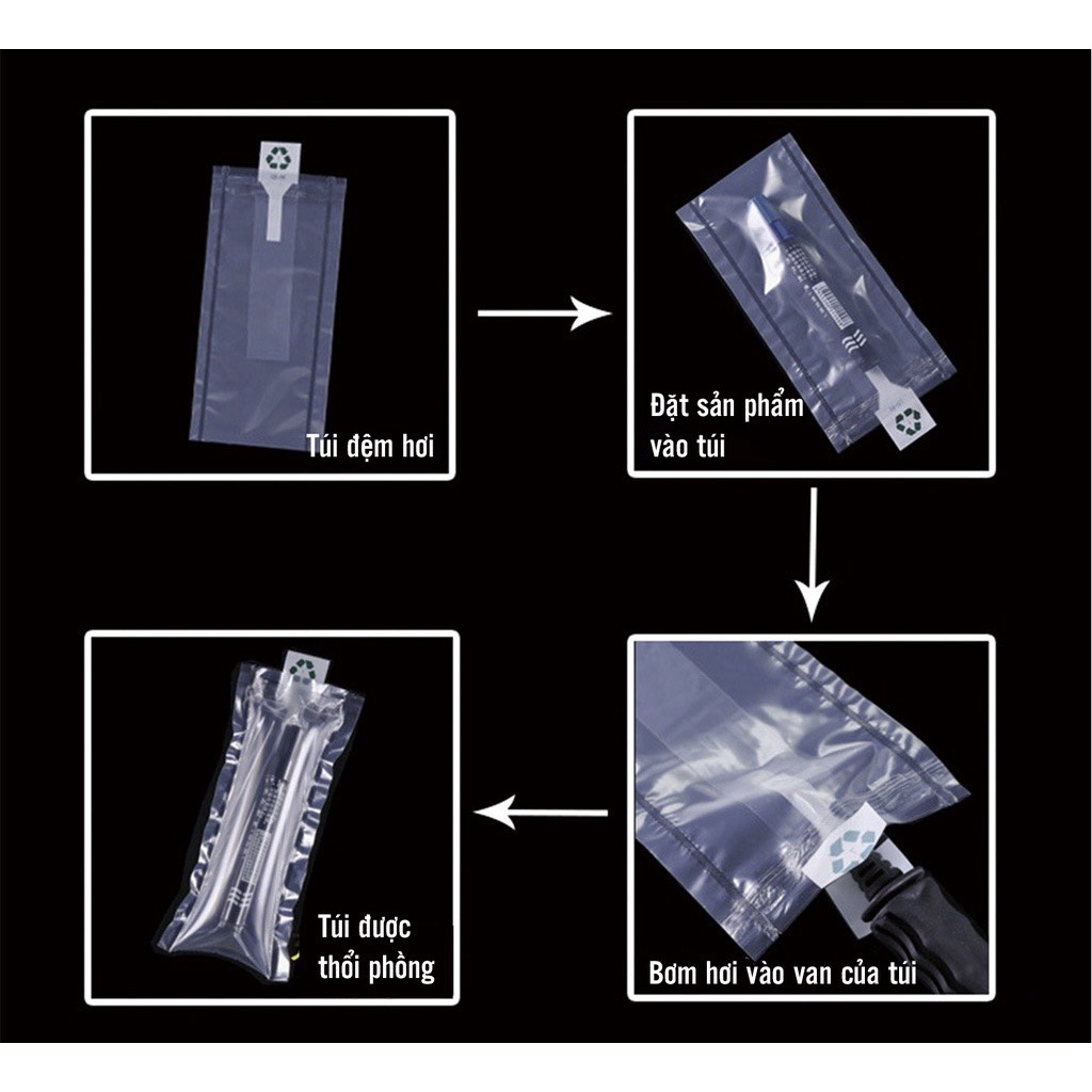 Túi khí chống sốc, đệm hơi đặt trong, có khe rãnh bảo vệ hàng hóa, mỹ phẫm nhiều kích cỡ 15x20cm, 25x30cm