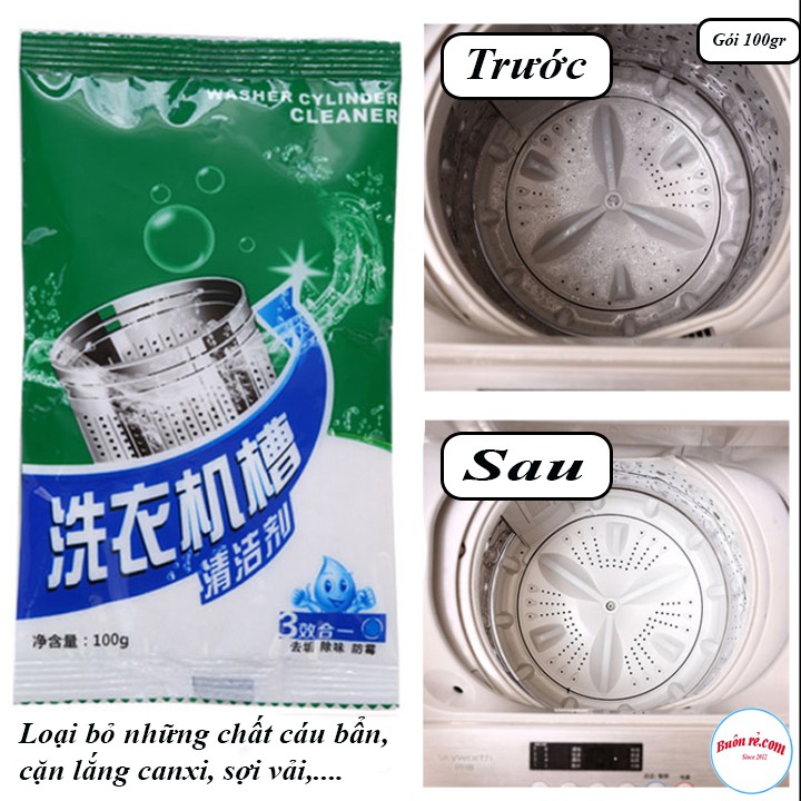 [Mã LIFE2403ALL giảm 10% đơn 50K] Bột Tẩy Rửa Làm Sạch Lồng Máy Giặt Hiệu Quả Loại 100Gr 00899