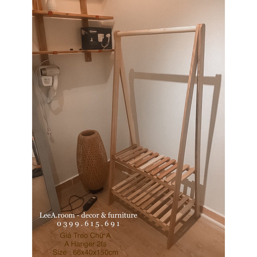Giá Treo Gỗ Chữ A Cao Cấp - Size 2fs - Gỗ Tần Bì