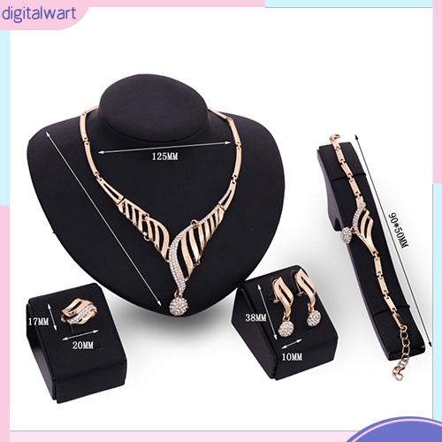 Bộ trang sức hợp kim đính đá kiểu dáng sang trọng thanh lịch cho nữ