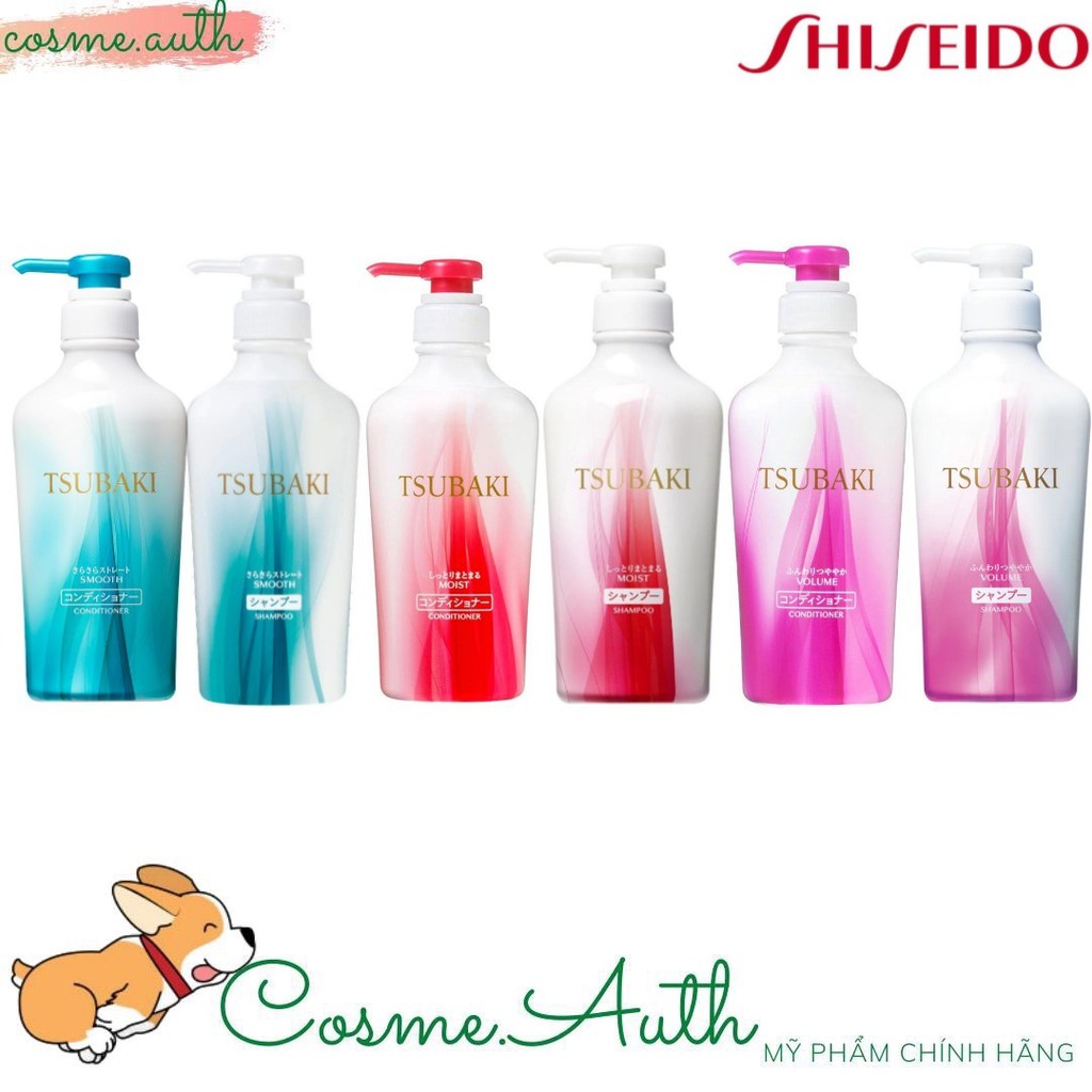 Dầu Gội -Xả Dương Ẩm, Mềm Mượt Và Phục Hồi Tóc Hư Tổn Tsubaki shiseido 450ml - Nhật Bản