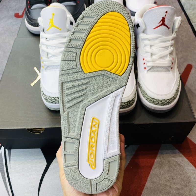 Giày thể thao sneaker jordan 3 laser orange da lộn hàng TC