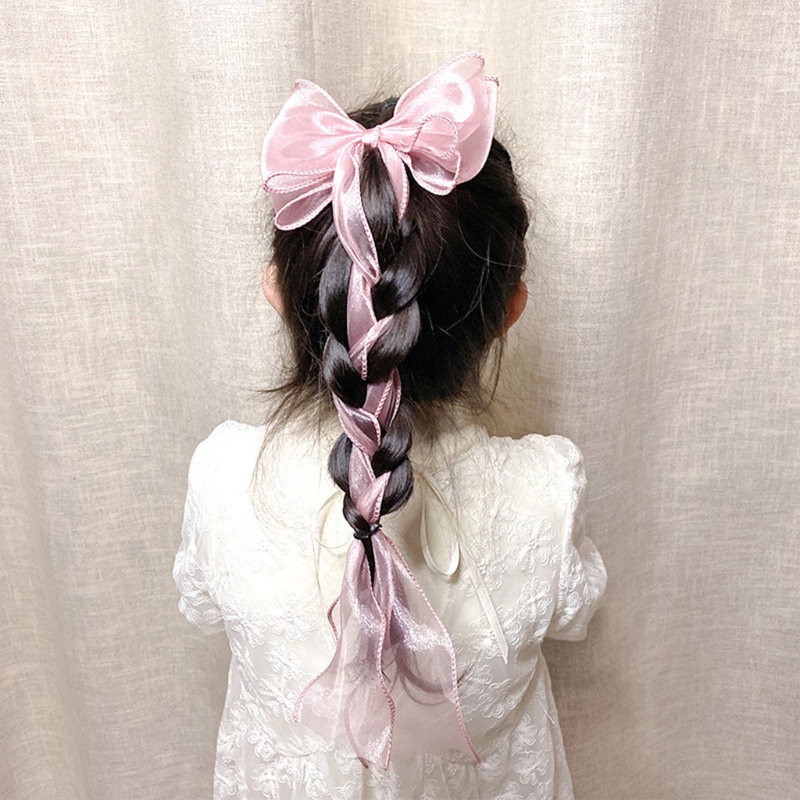 Kẹp Tóc Nơ Ruy Băng Dài Lấp Lánh Phong Cách Công Chúa Cho Bé Gái