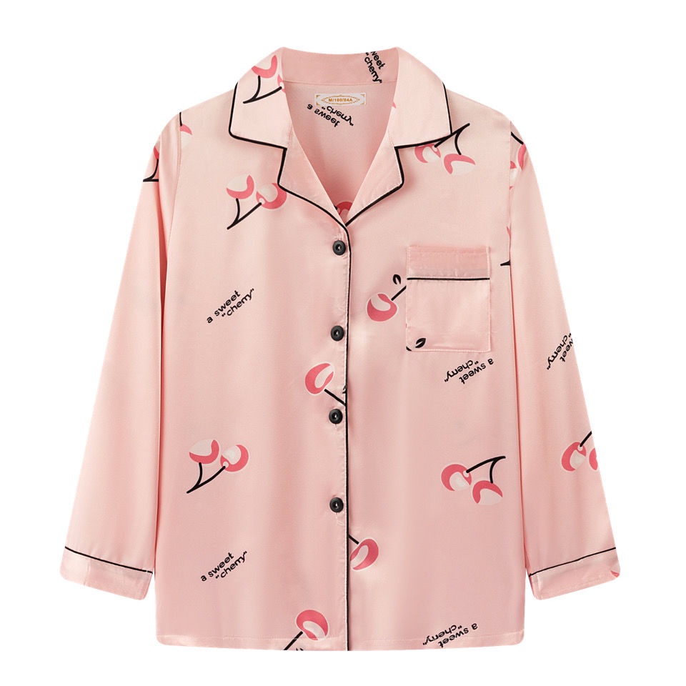 Bộ đồ ngủ tay dài vải nhung vàng thời trang xuân thu mới năm 2021 cho nữ