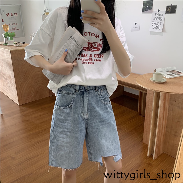 Wittygirls-áo Thun Tay Ngắn Oversize Phong Cách Bf Cho Nữ