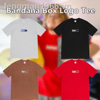 ❆✜№Popular Logo high street 19 fw Bandana Box Tee cashew Bogo short sleeve T-shirt half Supreme