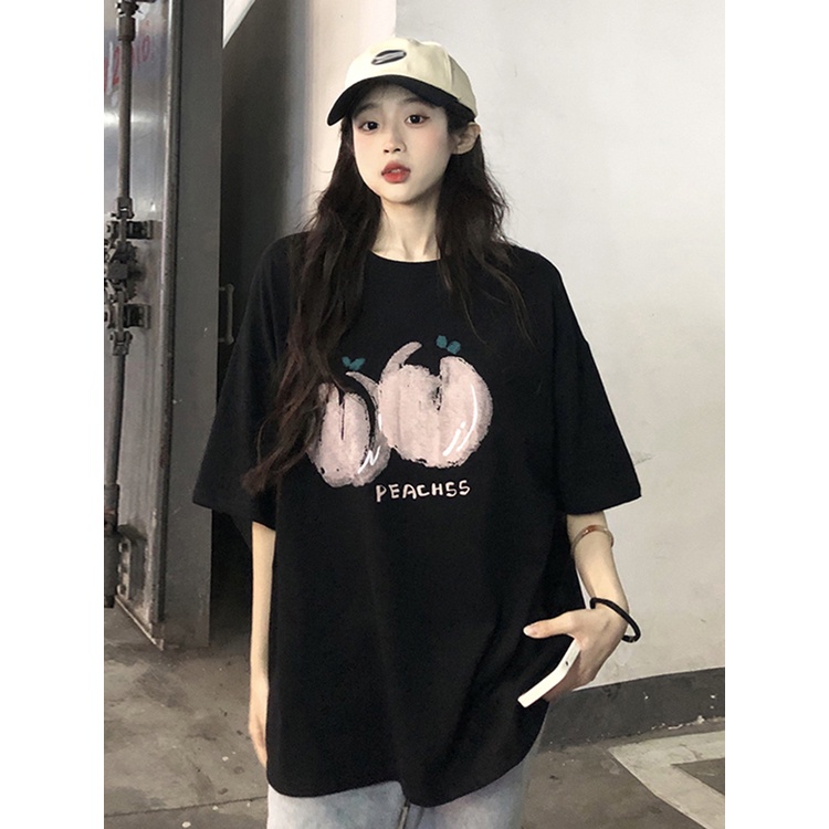 NRVP Áo thun nữ tay ngắn in hình phong cách Hàn Quốc thời trang mùa hè 2022