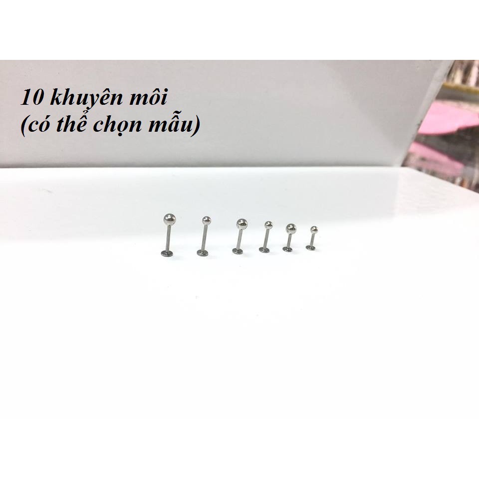 Combo 50 khuyên xỏ cơ bản kèm 50 kim xỏ (chi tiết kéo sang xem ảnh và phần mô tả sản phẩm)