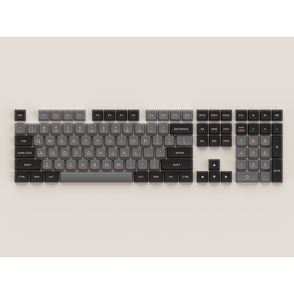 Keycap Cho Bàn Phím Cơ Akko Set – Black Pink LP (PBT Double-Shot/ASA Low profile/155 nút) | Ezpc