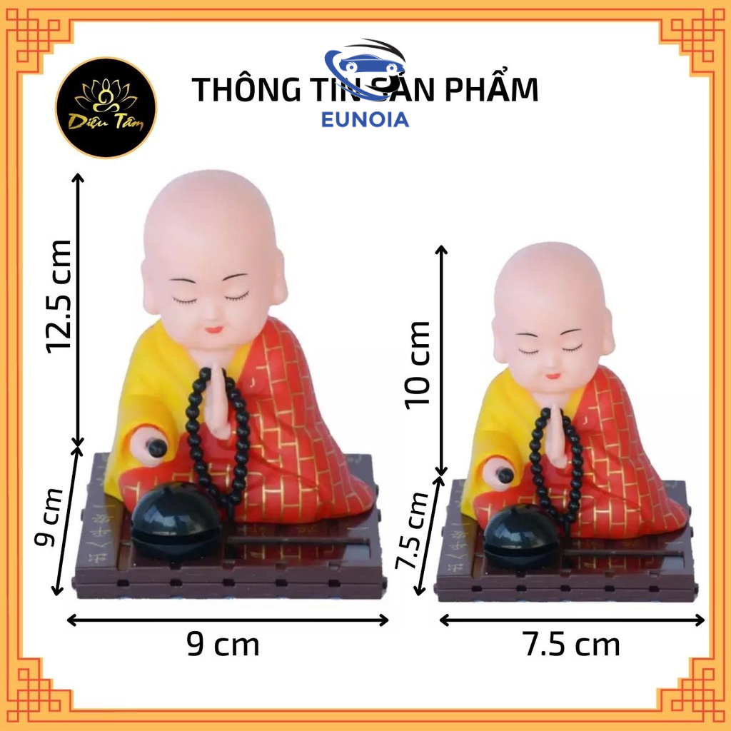 Tượng phật chú tiểu gõ mõ tụng kinh để taplo trang trí xe hơi ô tô