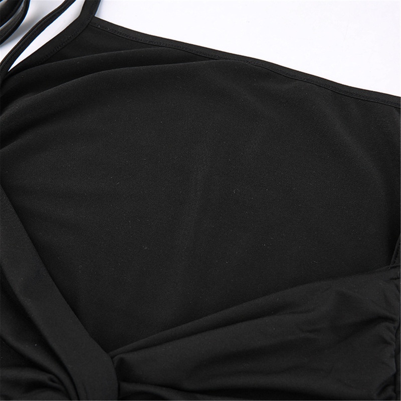 Đầm Midi Hai Dây Màu Trơn Hở Lưng Thời Trang Mùa Hè Cho Nữ