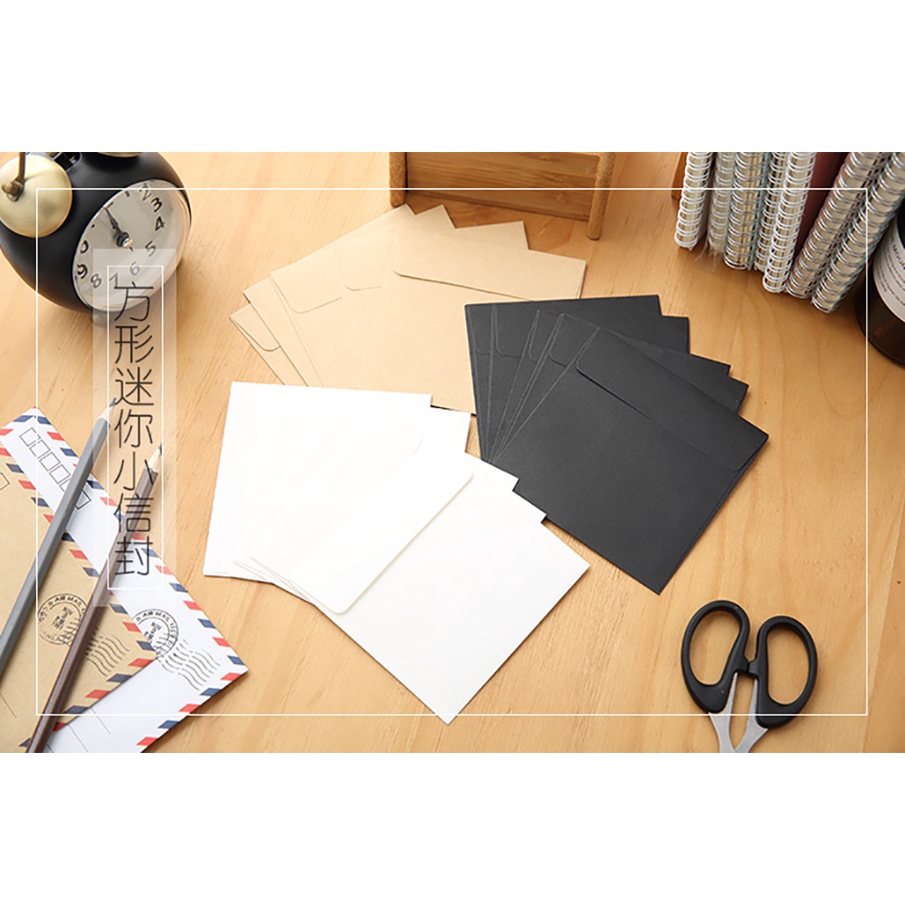 Bộ 10 Phong Bì Mini Bằng Giấy Kraft Phong Cách Cổ Điển 10*10cm