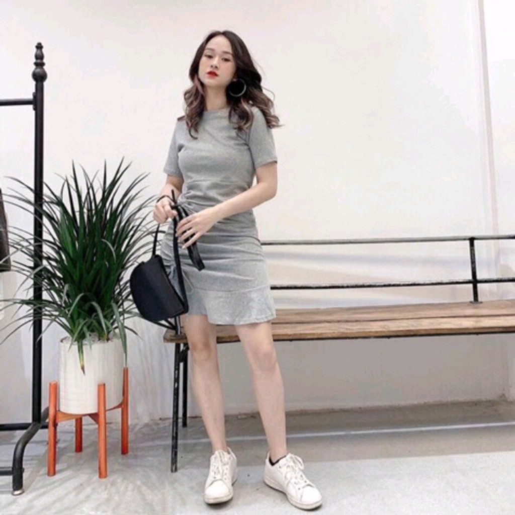 Đầm Nữ Đuôi Cá 🌺 FREESHIP 🌺 Váy Body Tay Ngắn Rút Dây Bên Sườn Siêu Xinh LH12 | BigBuy360 - bigbuy360.vn