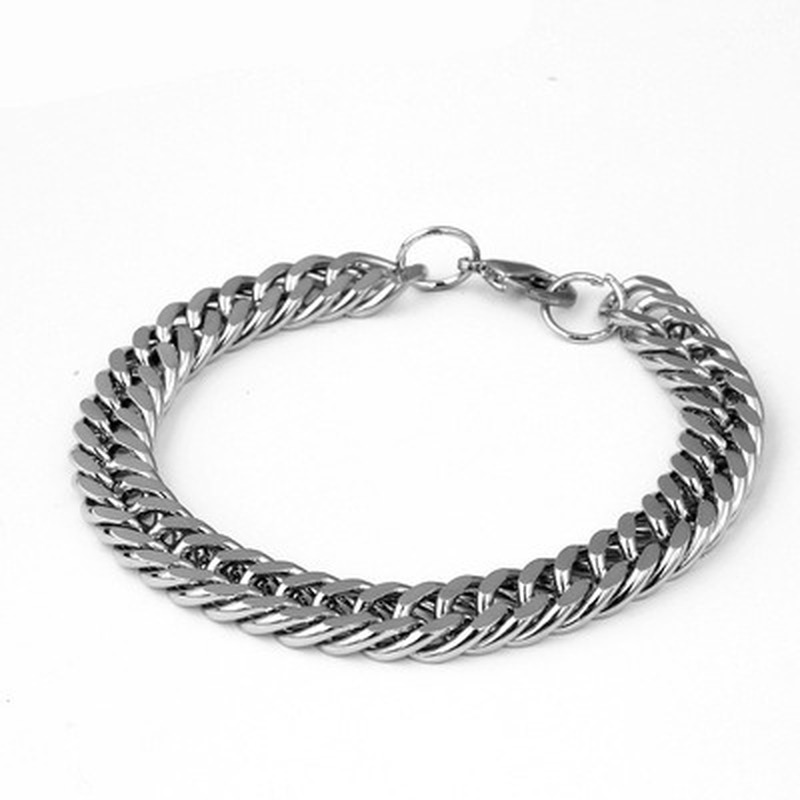 Vòng Tay Bản Rộng 10Mm Bằng Thép Không Gỉ Phong Cách Hiphop Thời Trang Cho Nam Nữ