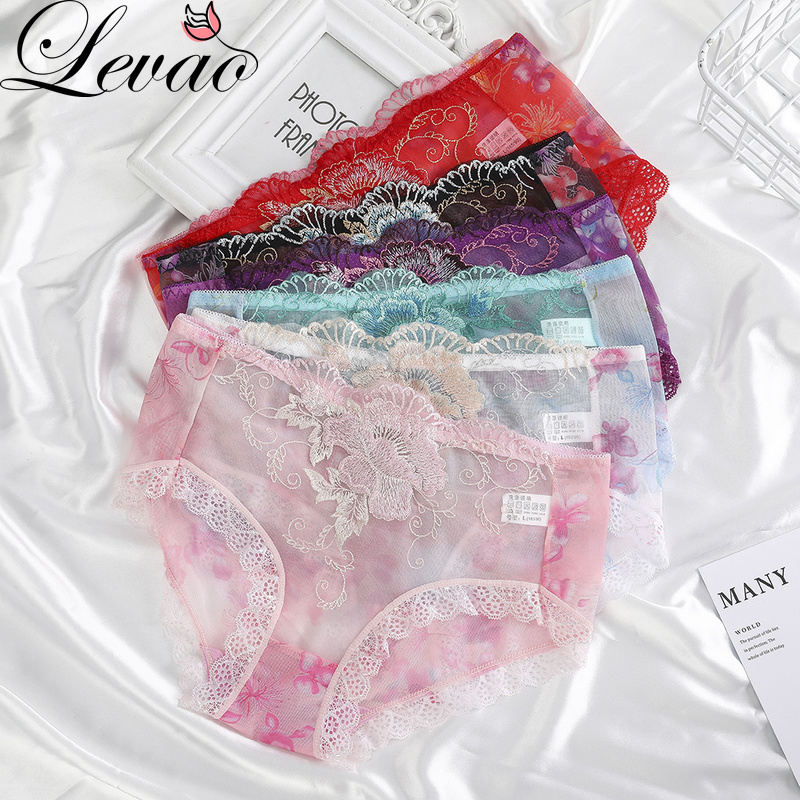 Quần Lót Levao Ren Thêu Hoa Gợi Cảm Cho Phụ Nữ