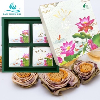 Thực phẩm bảo vệ sức khỏe HOA SEN tươi sấy khô KT làm trà hộp 5 bông