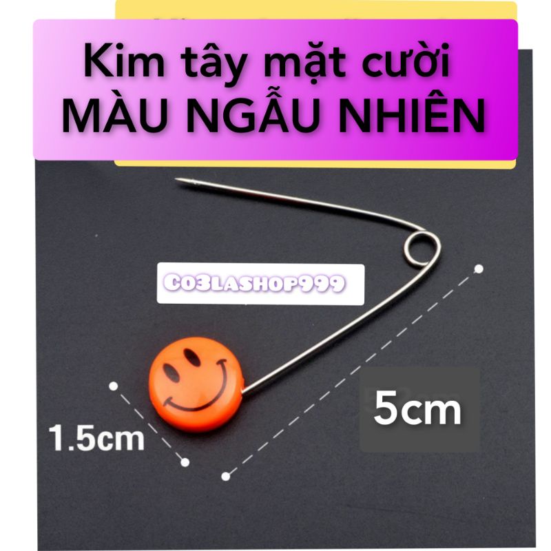 Sỉ 100 cây kim tây đầu nhựa mặt cười GIAO MÀU NGẪU NHIÊN
