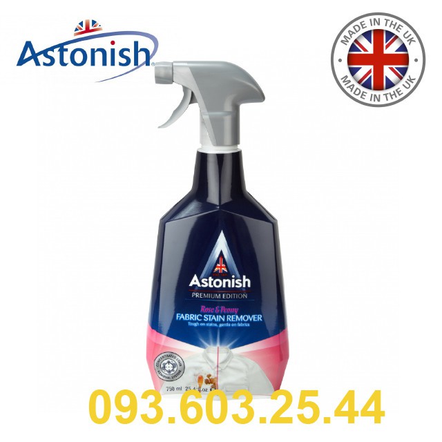 Tẩy nấm mốc quần áo - Bình Xịt tẩy cổ áo và các vết bẩn trên vải Astonish C6910, 750ml, Thương hiệu Anh Quốc