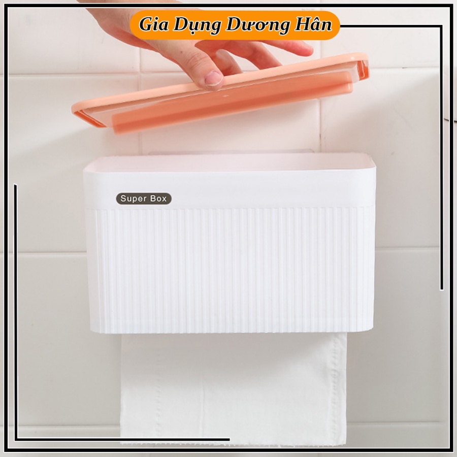 Hộp Kệ Đựng Giấy Vệ Sinh, Khăn Giấy Đa Năng SUPER BOX Có Khay Để Điện Thoại