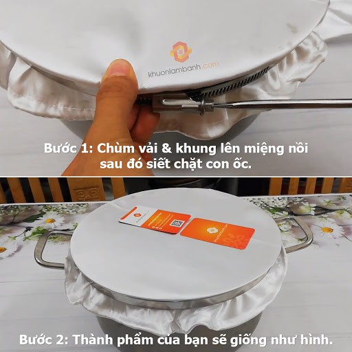 [COMBO Khung Làm Bánh + Vải Khuôn Bánh ]Bộ Khuôn Bánh Cuốn Hàng Đẹp Chất Lượng 23-32cm - Bộ Khung làm bánh cuốn tại nhà