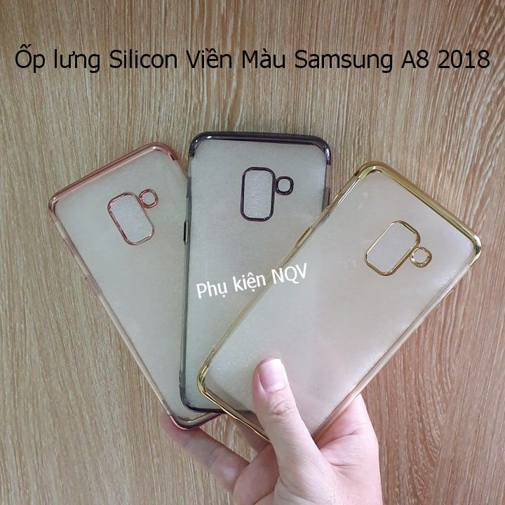 Samsung A8 2018|| Ốp lưng Silicon viền màu Samsung A8 2018