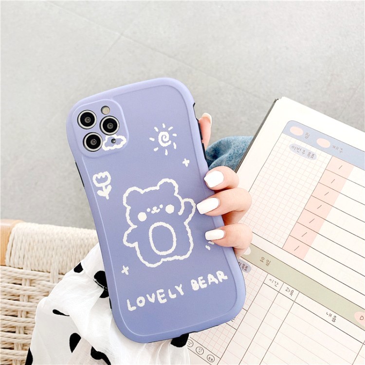Ốp lưng iphone Gấu tím IMD viền cong dày dặn 5/5s/6/6plus/6s/6splus/7/7plus/8/8plus/x/xr/xs/11/12/pro/max/plus/promax | BigBuy360 - bigbuy360.vn