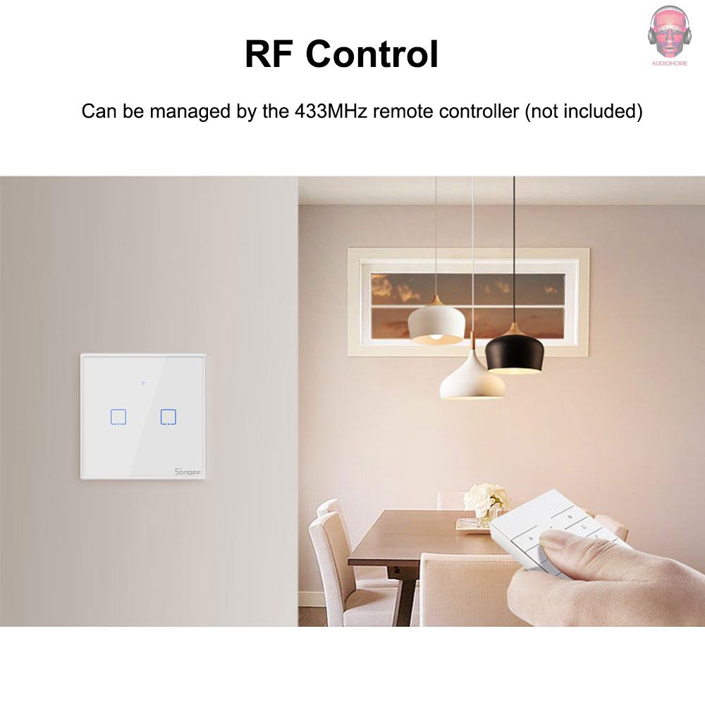 GOOGLE Công Tắc Đèn Thông Minh WiFi Thông Minh SONOFF T2UK2C-TX 2 Gang 433Mhz RF Điều Khiển Từ Xa Tiện Dụng