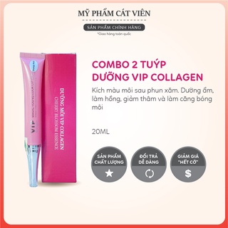 Combo 2 dưỡng kích màu môi sau phun xăm Vip Collagen, làm hồng, giảm thâm, chống nhăn cho môi - tuýp 20g